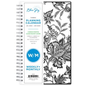 blue sky 2022-2023 academic year weekly & monthly planner, 5" x 8", flexible cover, wirebound, analeis (130608-a23)