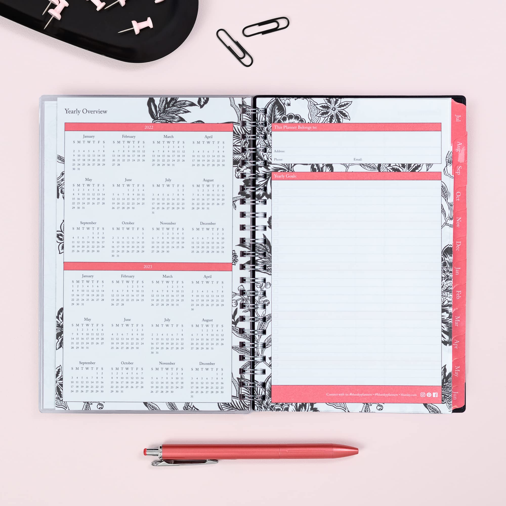 Blue Sky 2022-2023 Academic Year Weekly & Monthly Planner, 5" x 8", Flexible Cover, Wirebound, Analeis (130608-A23)