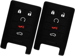 keyguardz keyless remote car smart key fob outer shell cover soft rubber case for cadillac ats cts dts srx stx xts (pack of 2)