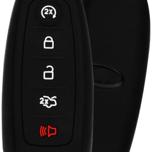 KeyGuardz Keyless Entry Remote Car Smart Key Fob Outer Shell Cover Soft Rubber Case for Ford Lincoln (Pack of 2)