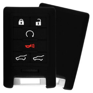 keyguardz keyless remote car smart key fob outer shell cover soft rubber case for cadillac escalade