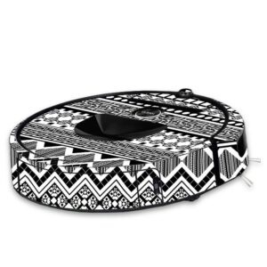 mightyskins skin compatible with irobot roomba i7 robot vacuum - black aztec | protective, durable, and unique vinyl decal wrap cover | easy to apply, remove, and change styles | made in the usa