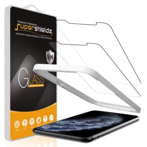 Supershieldz (2 Pack) Designed for Apple iPhone 11 Pro Max and iPhone Xs Max (6.5 inch) Tempered Glass Screen Protector with (Easy Installation Tray) Anti Scratch, Bubble Free