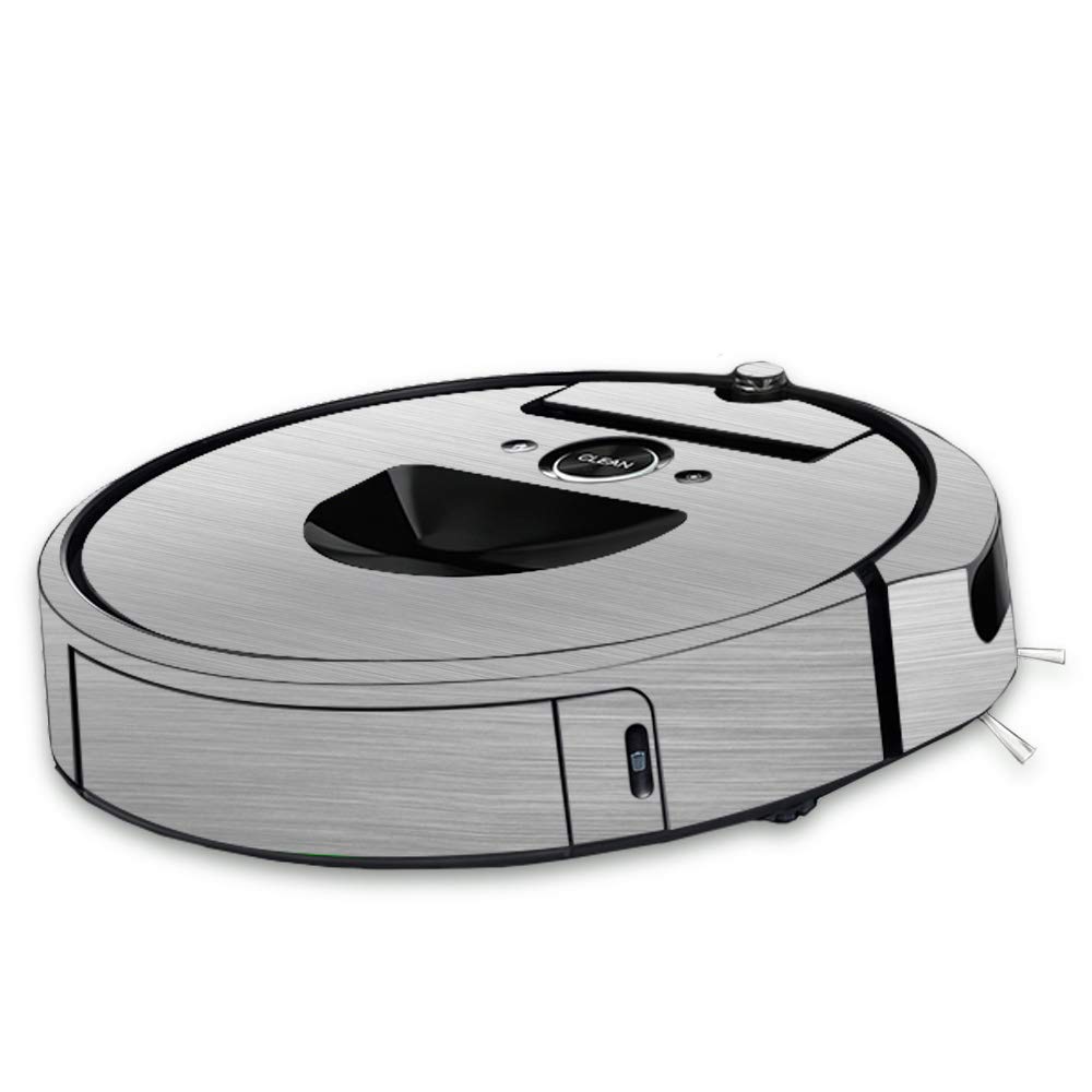 MightySkins Skin Compatible with iRobot Roomba i7 Robot Vacuum - Cold Steel | Protective, Durable, and Unique Vinyl Decal wrap Cover | Easy to Apply, Remove, and Change Styles | Made in The USA