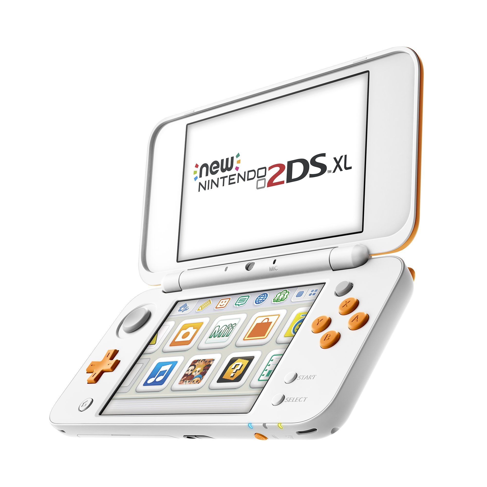 Nintendo New 2DS XL - White + Orange (Renewed)