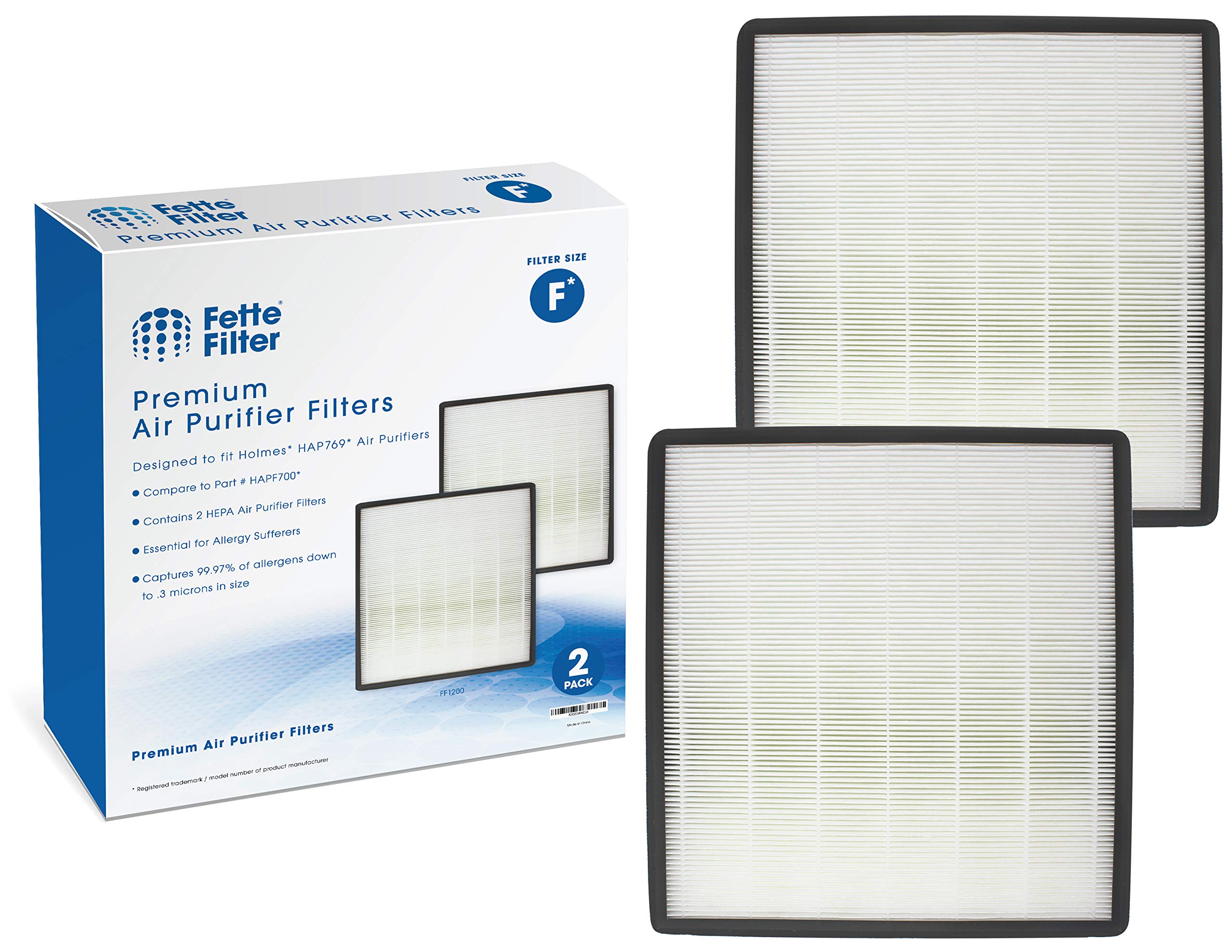 Fette Filter - Air Purifier True HEPA Filter F Compatible with Holmes HAP769. Compare to Part # HAPF700 (2 Pack)