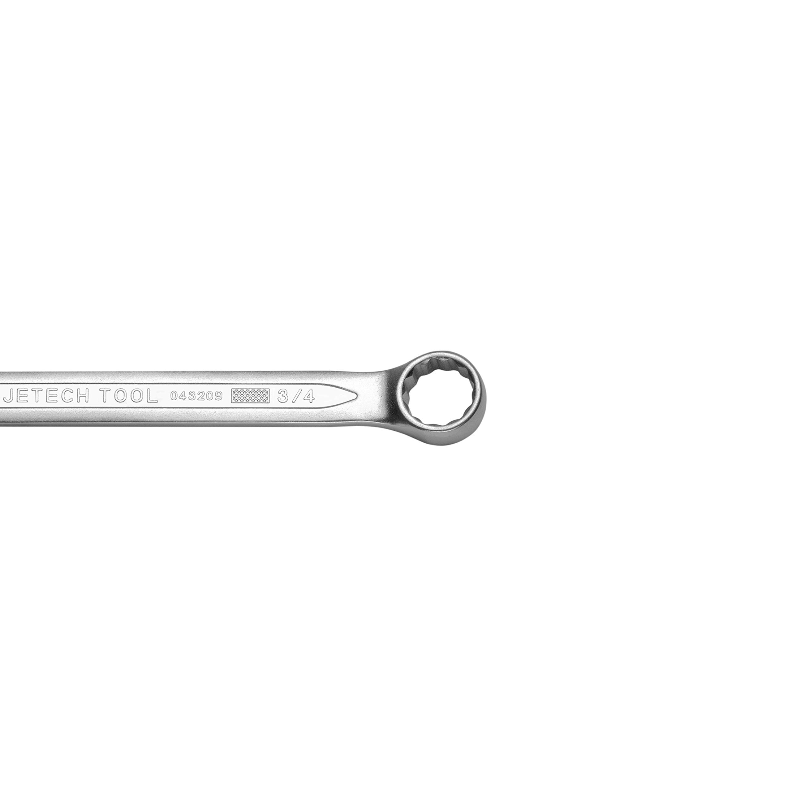 Jetech 3/4 Inch Combination Wrench - Durable Cr-V Steel, Precise 12 Point Opening, Off-Corners Design, 15-Degree Offset