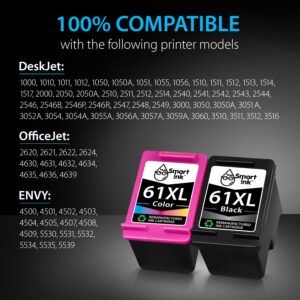 Smart Ink Remanufactured Ink Cartridge Replacement for HP 61 XL 61XL Combo Pack (Black & Tri-Color) to use with HP Envy 4500 4502 5530 OfficeJet 4630 DeskJet 3510 3050 2548 2540 1510 1010 1000