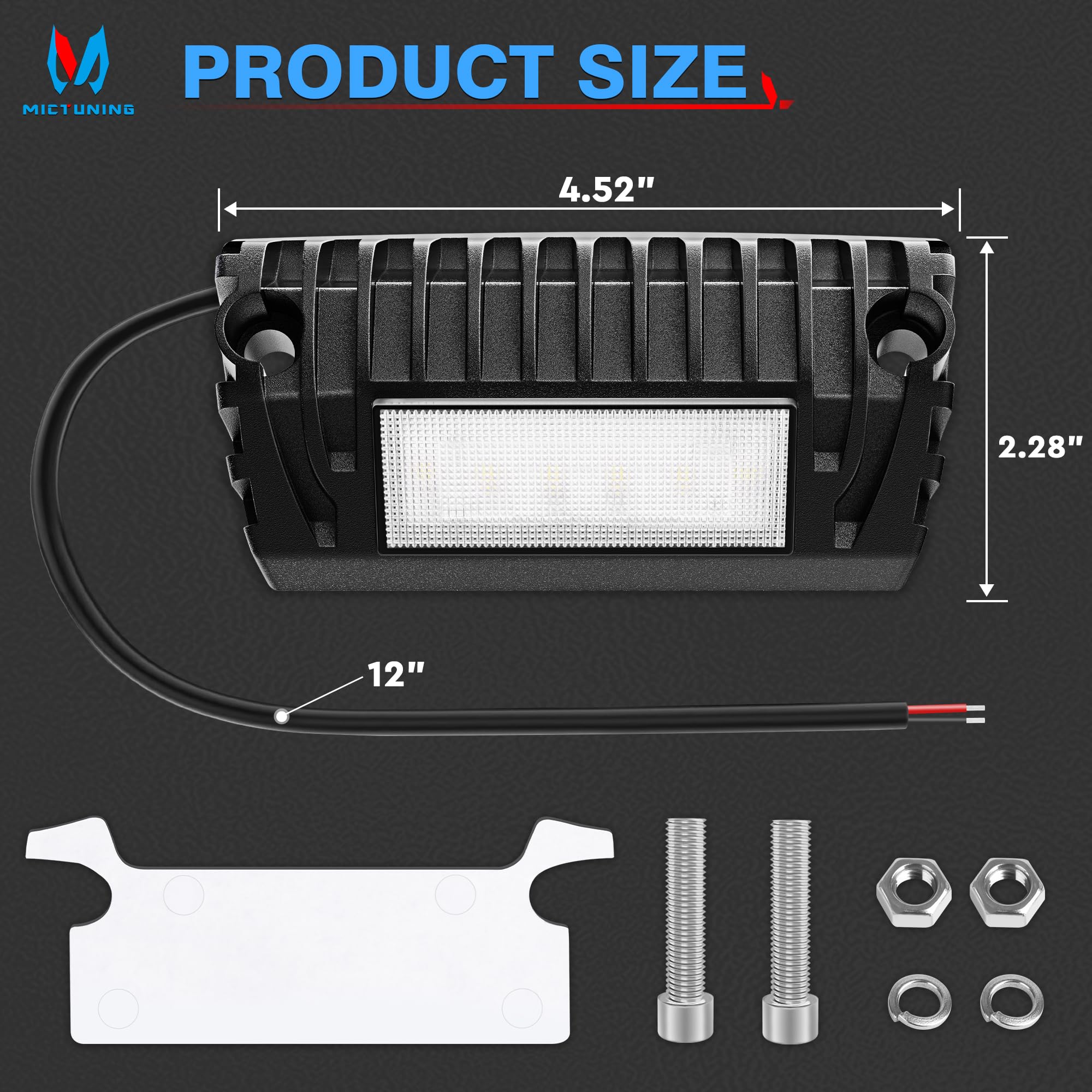 MICTUNING RV Exterior LED Porch Utility Light - 12V 750 Lumen Awning Lights | Replacement Lighting for RVs Trailers Campers