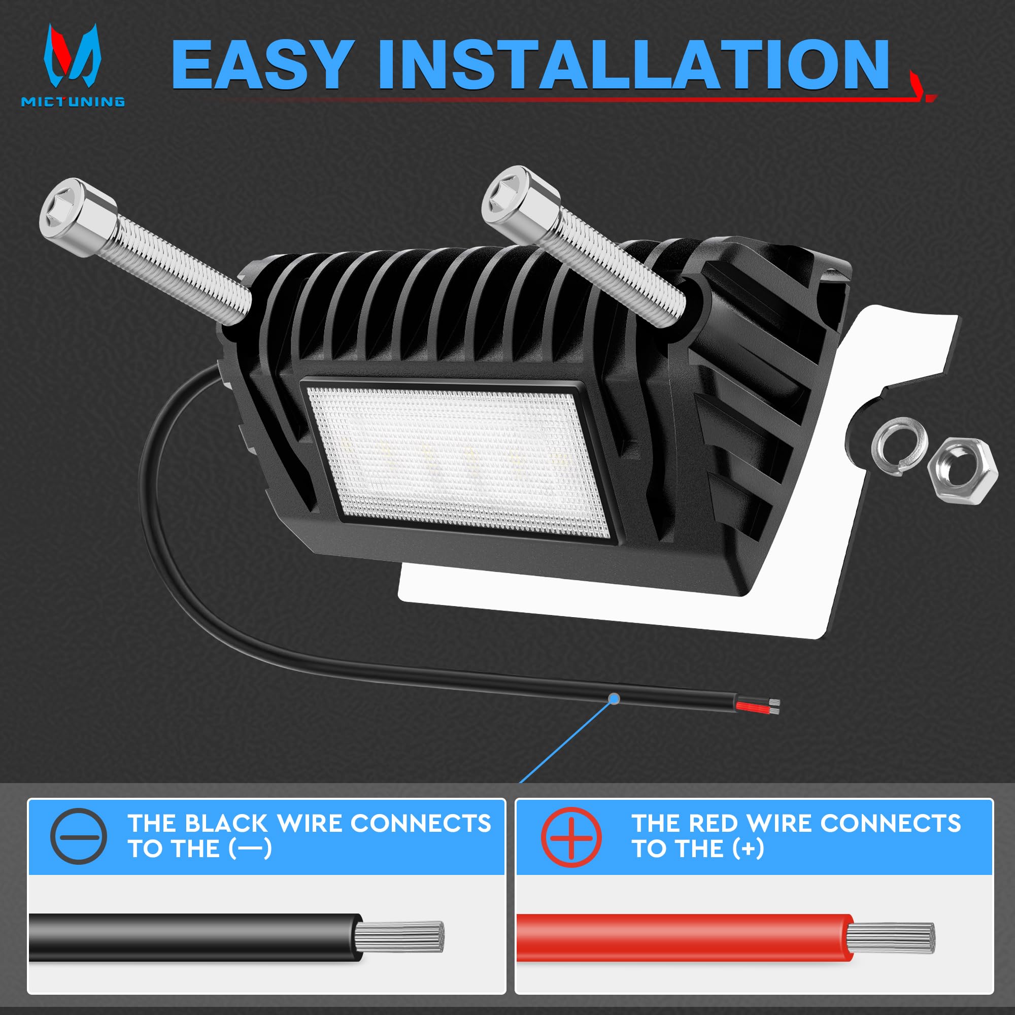 MICTUNING RV Exterior LED Porch Utility Light - 12V 750 Lumen Awning Lights | Replacement Lighting for RVs Trailers Campers