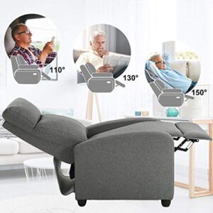 Fabric Single Sofa Recliner Chair Modern Reclining Seat Home Theater Seating for Living Room