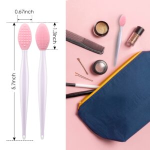 Lip Scrub Brush Lip Brush Tool,Double-Sided Silicone Exfoliating Lip Brush,Gentle Lip Exfoliator Scrubber Brush for Smooth,Soft,Bright,and Healthy Lips(3 PCS)