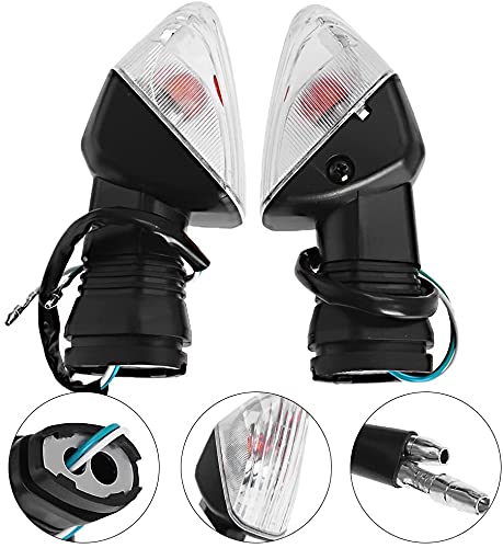 Aynaxcol Motorcycle Front Rear Turn Signal Indicator Lights Replaces for KAWASAKI ZX-6RR KLE500 KLE 650 KLR650 -Clear