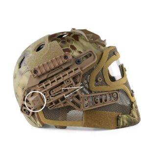 PJ Fast Tactical Helmet Airsoft Paintball Protective Helmet Full Face Mask Goggles Outdoor Sports Hunting CS Game