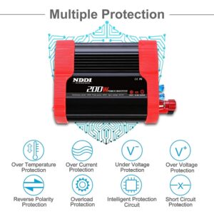 200W Car Power Inverter 12V DC to 110V AC Converter with 3.1 A Dual USB Quick Car Charger Adapter