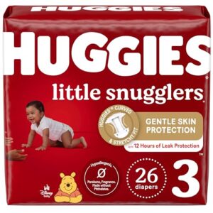 huggies size 3 diapers, little snugglers baby diapers, size 3 (16-28 lbs), 26 count
