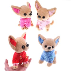 SUSHAFEN Stuffed Dog Puppy Toy Dog Plush Toy Soft Doll Stuffed Animal Pillow Birthday Gift Present Cute Dog Ornaments Decoration Handicraft House Desktop Decoration Prop,17cm/6.7"