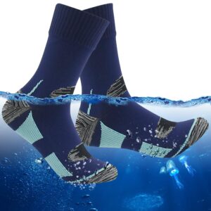 randy sun waterproof work socks for unisex athletic crew socks hiking running hunting outdoor cycling socks 1 pair (navy blue,small)