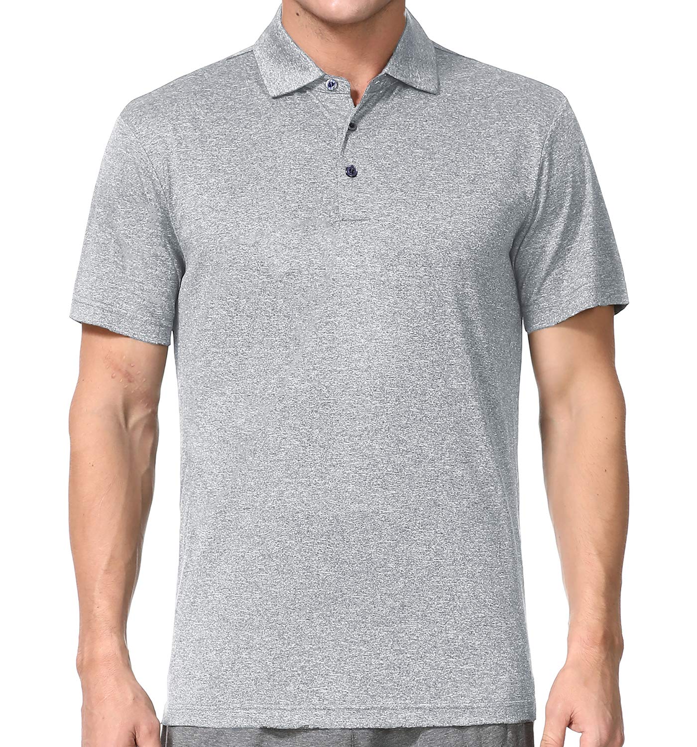 Men's Alpha Dry Fit Golf Polo Shirt - Light Grey, XXL, Regular Fit