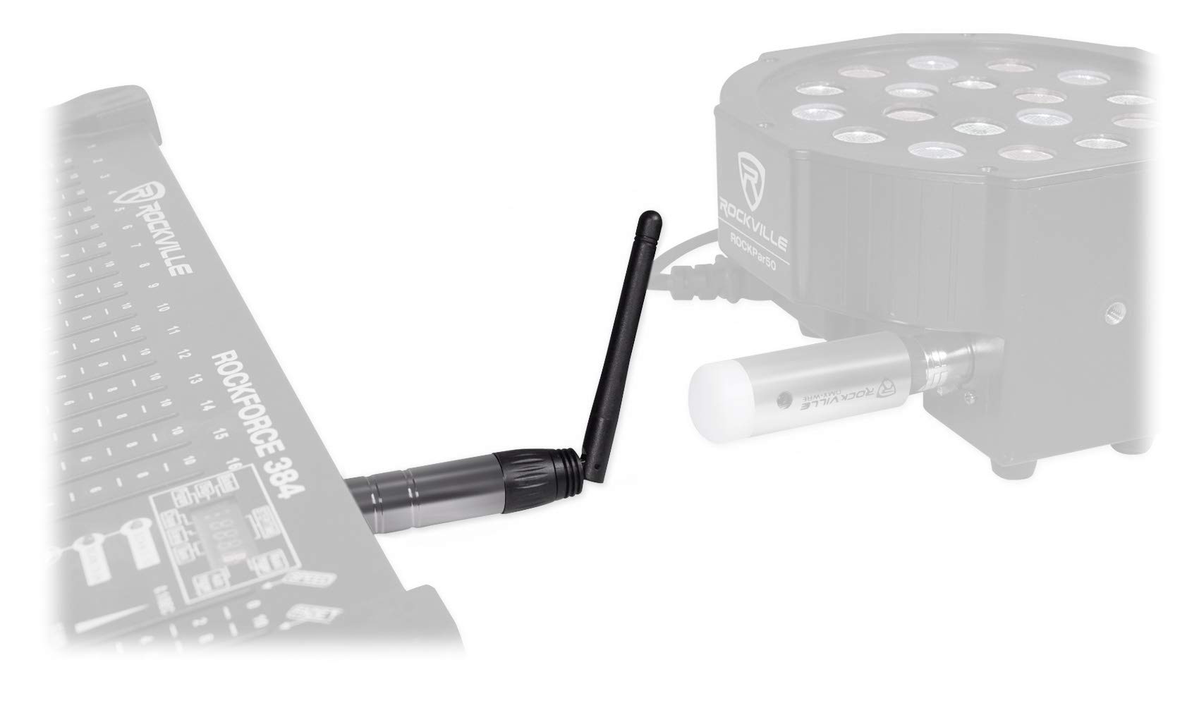 Rockville DMX-WTR Wireless DJ DMX Lighting Transmitter+8) Rechargeable Receivers