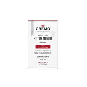 cremo hot beard oil - deep conditioning beard softener, nourishing formula, 4 pc