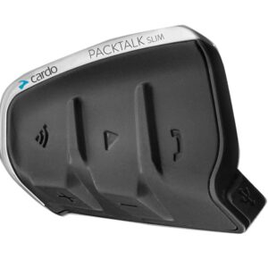 Cardo PTS00101 - PACKTALK Slim Motorcycle Bluetooth Communication System Headset - Black, Dual 2 Pack