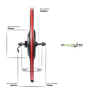 EBIKELING Waterproof Ebike Conversion Kit for Electric Bike 26" Front or Rear Wheel Electric Bicycle Hub Motor Kit, 1200W, Rear/LCD/Thumb