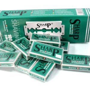 100 Sharp Hi Chromium Double Edge Razor Blades For Safety Razor - Men´s Safety Razor Blades For Shaving For Men For A Smooth And Clean Shave (1 Year Supply)