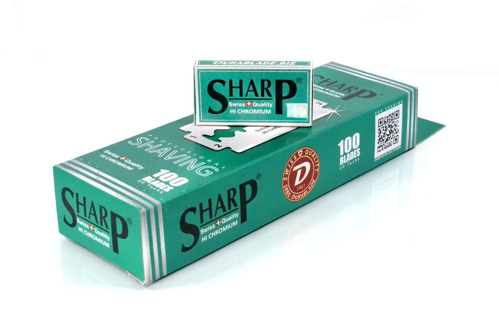 100 Sharp Hi Chromium Double Edge Razor Blades For Safety Razor - Men´s Safety Razor Blades For Shaving For Men For A Smooth And Clean Shave (1 Year Supply)