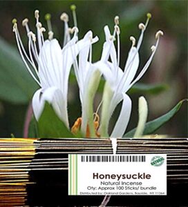 true sweet honeysuckle premium hand dipped incense sticks - natural premium floral incense by oakland gardens (honeysuckle (100 sticks))