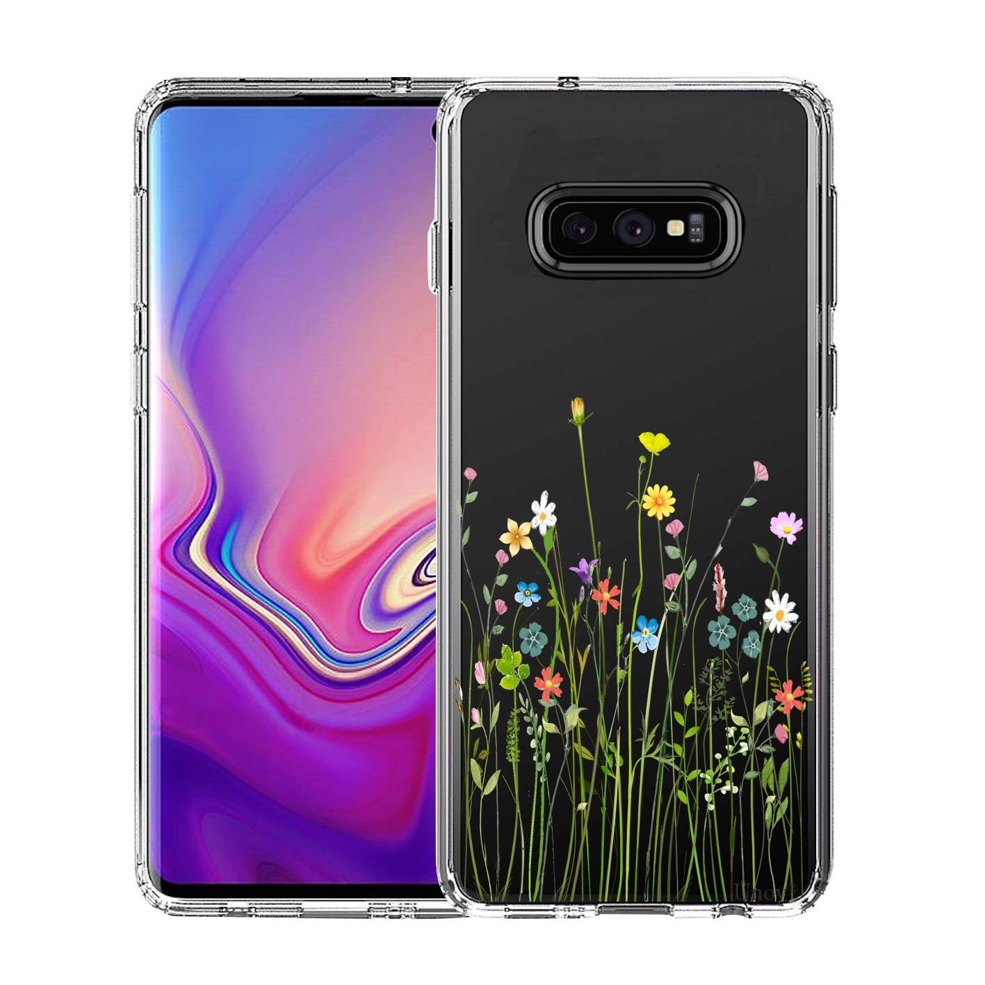 Unov Galaxy S10e Case, Clear with Design Soft TPU Shock Absorption Slim Embossed Floral Pattern Protective Back Cover for Samsung Galaxy S10e 5.8in (Flower Bouquet)