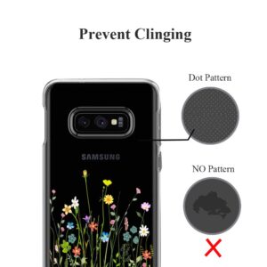 Unov Galaxy S10e Case, Clear with Design Soft TPU Shock Absorption Slim Embossed Floral Pattern Protective Back Cover for Samsung Galaxy S10e 5.8in (Flower Bouquet)