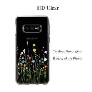 Unov Galaxy S10e Case, Clear with Design Soft TPU Shock Absorption Slim Embossed Floral Pattern Protective Back Cover for Samsung Galaxy S10e 5.8in (Flower Bouquet)