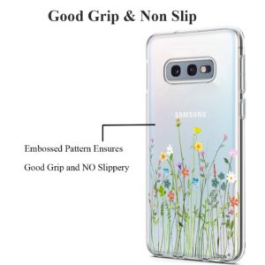 Unov Galaxy S10e Case, Clear with Design Soft TPU Shock Absorption Slim Embossed Floral Pattern Protective Back Cover for Samsung Galaxy S10e 5.8in (Flower Bouquet)