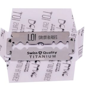 100 Loi Titanium Double Edge Razor Blades For Safety Razor - Men´s Safety Razor Blades For Shaving For Men For A Smooth And Clean Shave (1 Year Supply)