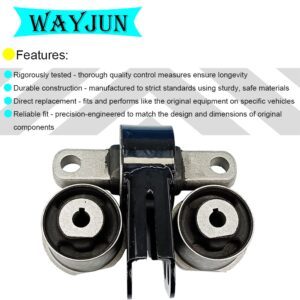 WayJun 52114354AA+52089516AB Front Differential Mount Set (1 Front Axle Mount + 2 Front Axle Bushing) Compatible for 2005-2010 Grand Cherokee Commander