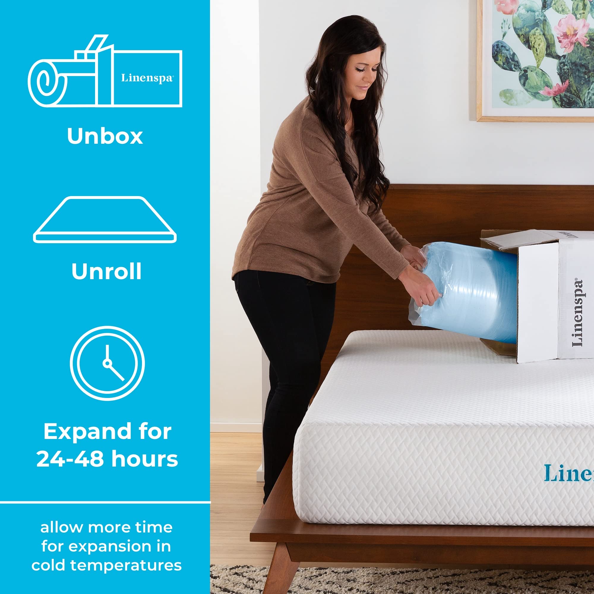 LINENSPA Memory Foam Mattress Topper - Gel-Infused Memory Foam - 3 Inch Style - Full Size - Plush Feel - Cooling Design - Pressure Relieving - Dorm Room Essentials - CertiPUR Certified