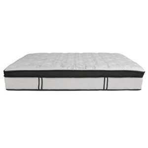 Flash Furniture Capri Comfortable Sleep 12 Inch CertiPUR-US Certified Memory Foam & Pocket Spring Mattress, Full Mattress in a Box White