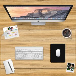 Awnour Clear Desk Mat, 34x17 inches, Clear Table Protector, Desk Protector Mat Clear, Desk Mats on Top of Desks, Clear Desk Protector, Transparent Desk Writing Mat with Mouse Pad for office & home