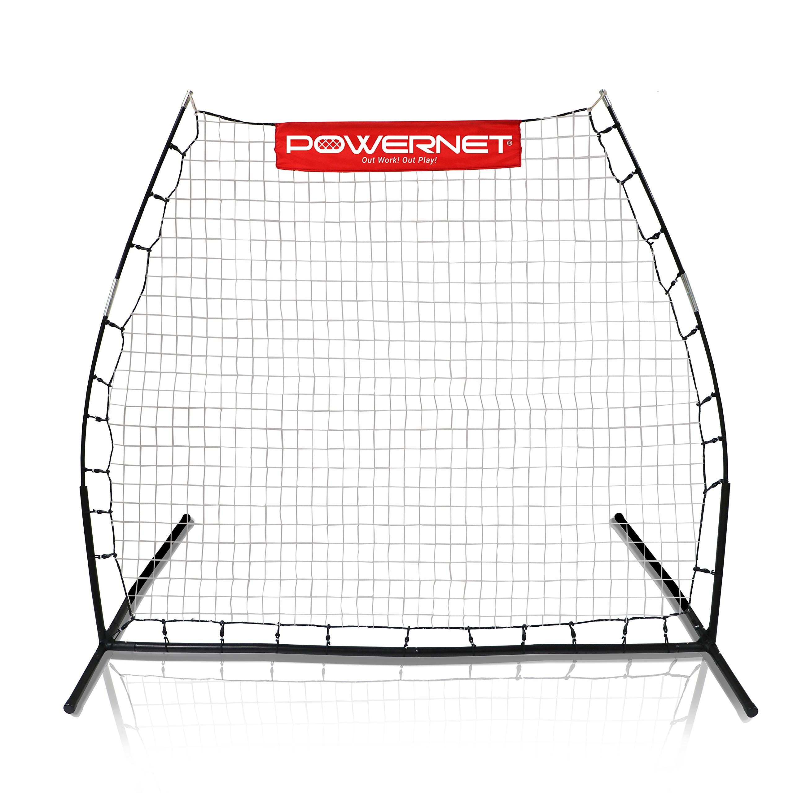 PowerNet Carli Lloyd Rebounder Training Net for Soccer, Lacrosse, Baseball, Softball | Angled Multi-Sport Rebound Pitchback Net | Portable Dual Practice Surface