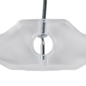 14 inch Clear Plastic Skirt and Pants Hangers - Pack of 20 - Perfect for Lightweight Fabrics Such As Rayon and Linen - Features Anchored Chrome Swivel Hooks, Hangbars, and Padded Metal Clips