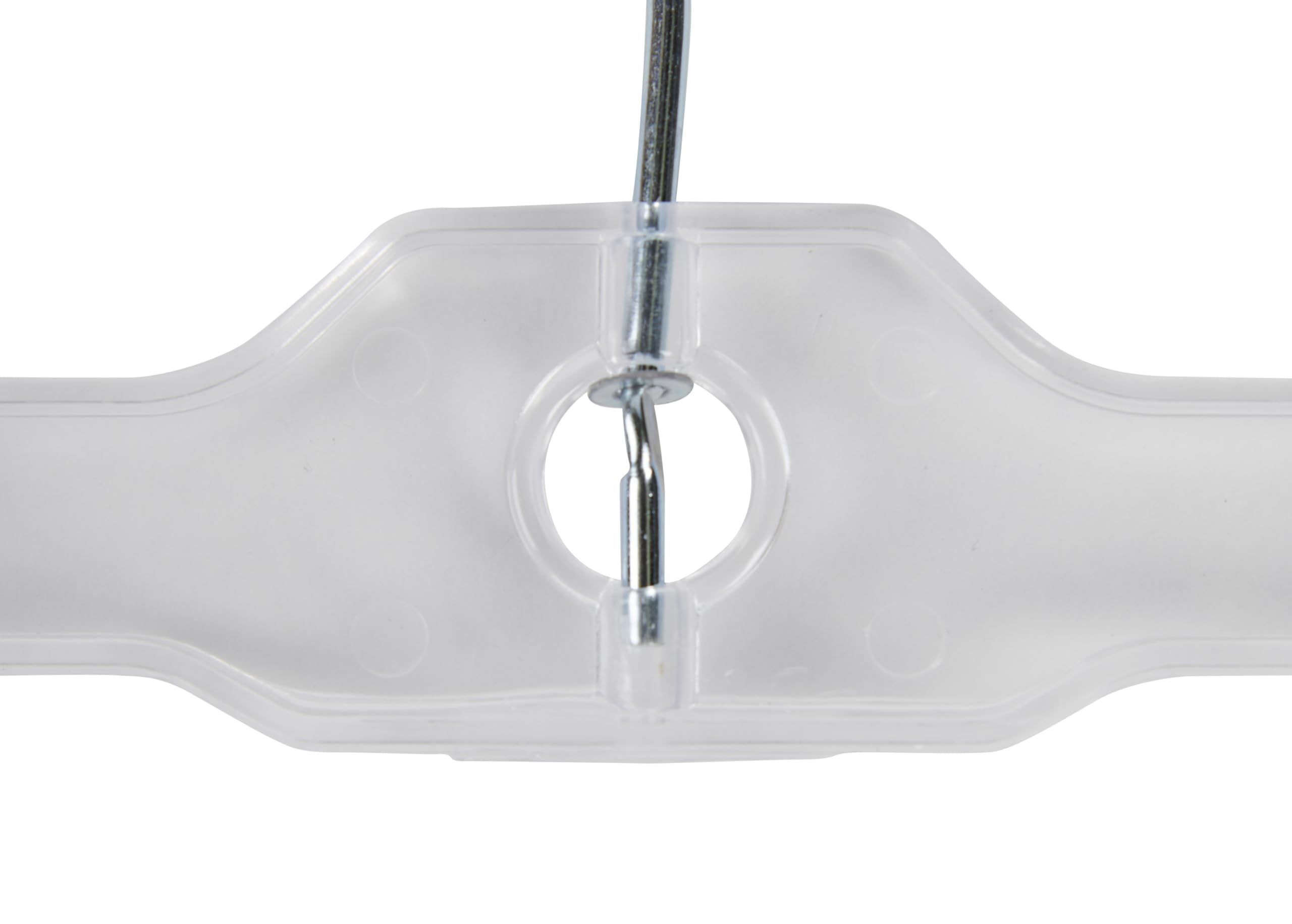 14 inch Clear Plastic Skirt and Pants Hangers - Pack of 20 - Perfect for Lightweight Fabrics Such As Rayon and Linen - Features Anchored Chrome Swivel Hooks, Hangbars, and Padded Metal Clips