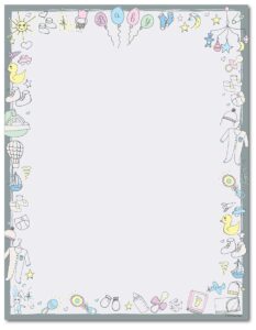 baby time stationery paper - 80 sheets - great for baby showers and birth announcements