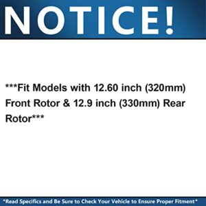 Detroit Axle - Brake Kit for 2011-2014 Ford Edge, 2011-2015 Lincoln MKX Drilled & Slotted Brake Rotors Ceramic Brakes Pads Replacement : 12.60'' inch Front and 12.9'' inch Rear Rotor