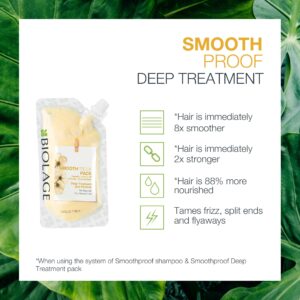 Biolage Smooth Proof Deep Treatment Pack | Multi-Use Hair Mask Controls Frizz | With Camellia & Castor Oil | Vegan & Paraben-Free | For Frizzy Hair | 3.4 Fl. Oz