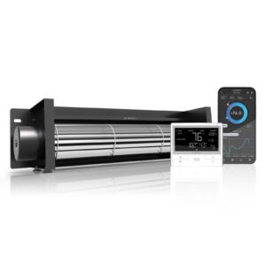 ac infinity airblaze t14, universal fireplace blower fan kit 14" with temperature and speed controller, wifi integrated app control, for lennox, hearth glo, majestic, rotom
