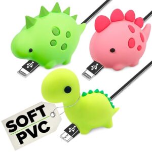 3pcs phone charger cord protector animal - usb cable protector cute charger cover charger cable protector for iphone charger - cable bite charging cord protector cute cable protector animals