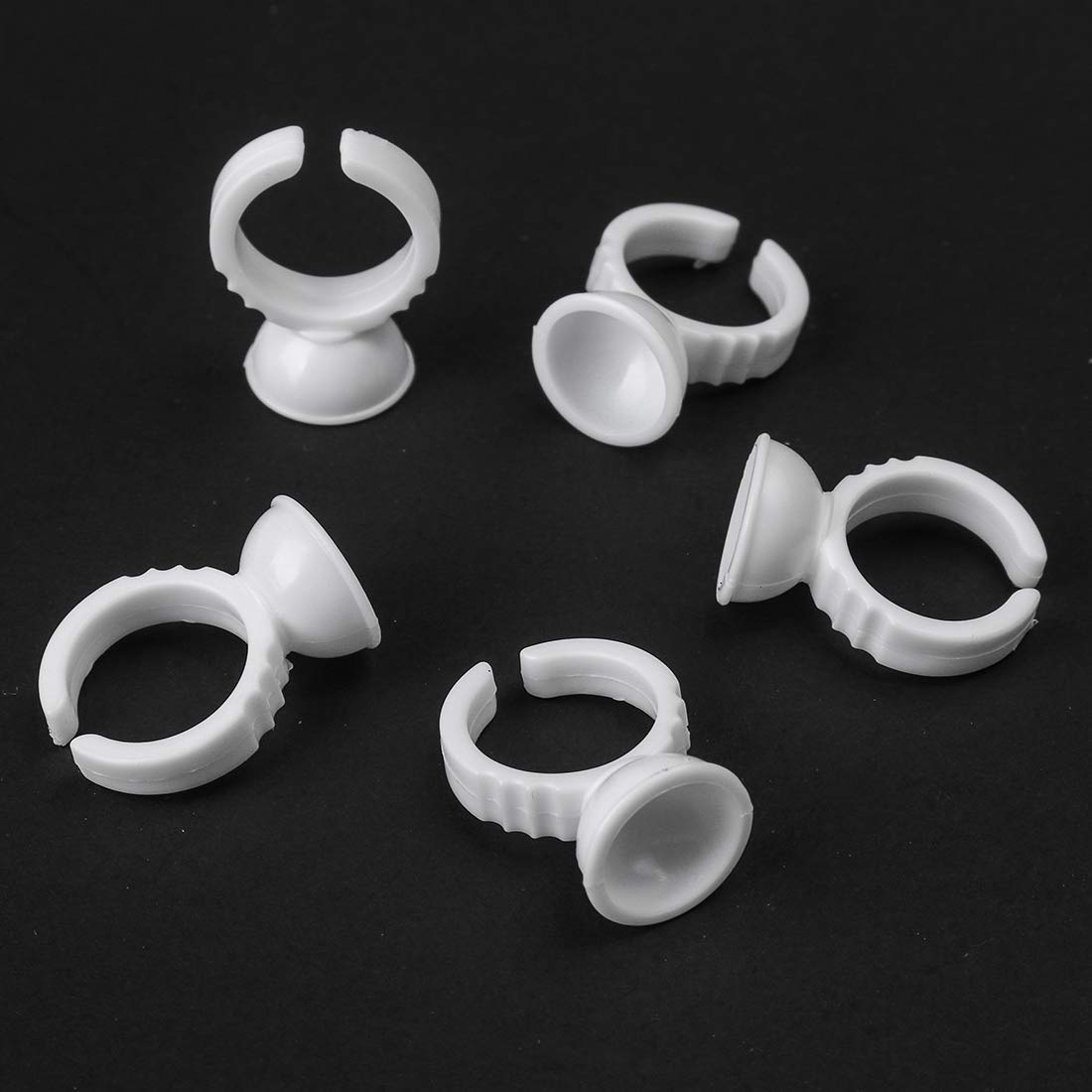 NXJ INFILILA Glue Rings, 300PCS Glue Rings for Eyelash Extensions, Disposable Lash Glue Rings Cup for Eyelash Extension Supplies, Lash Glue Holder Pigment Rings for Lash Supplies