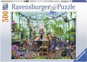 ravensburger greenhouse morning 500 piece puzzle - unique artistic experience | materials | perfect fit technology | ideal for family gatherings | fsc-certified materials