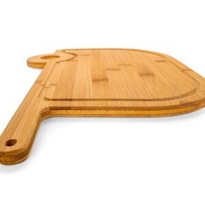 Camco Life is Better at The Campsite Retro RV Shaped Bamboo Wood Cutting Board for Food Prep-Doesn't Dull Knives, Resists Moisture (53089)